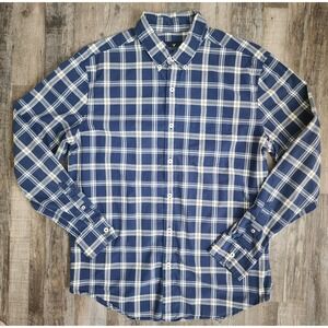 American Eagle Shirt Mens Medium Blue Plaid Classic Long Sleeve Seriously Soft